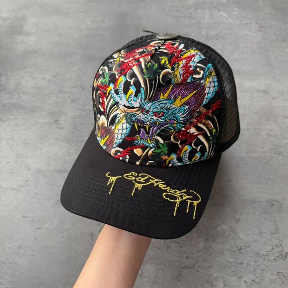 NWOT Ed Hardy Dragon Embroidered Hat - Picture 1 of 6